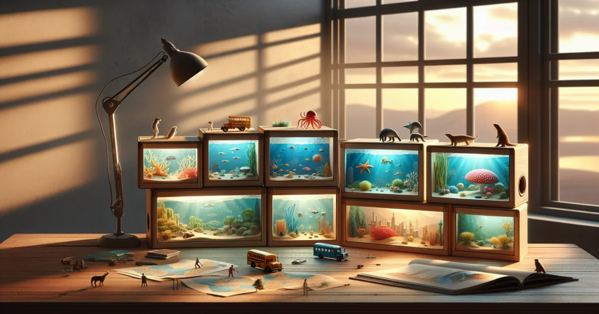 Caixas de Descoberta: Mundos em Miniatura para Exploração e Aprendizado