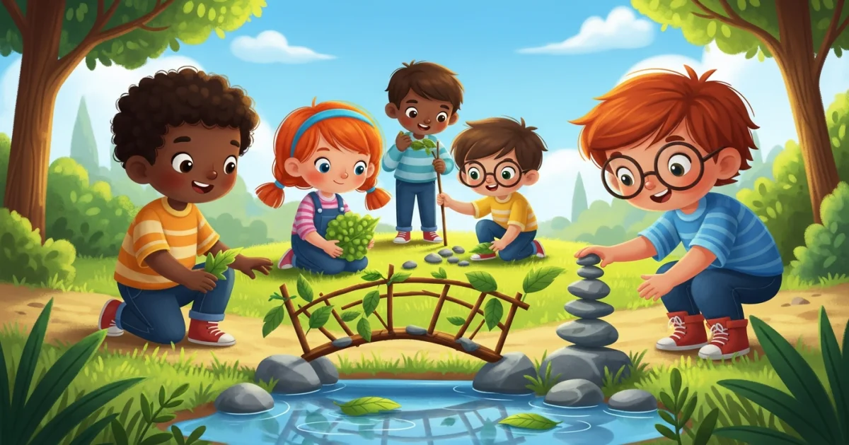 Pequenos Engenheiros: Construindo o Mundo com Gravetos e Pedras