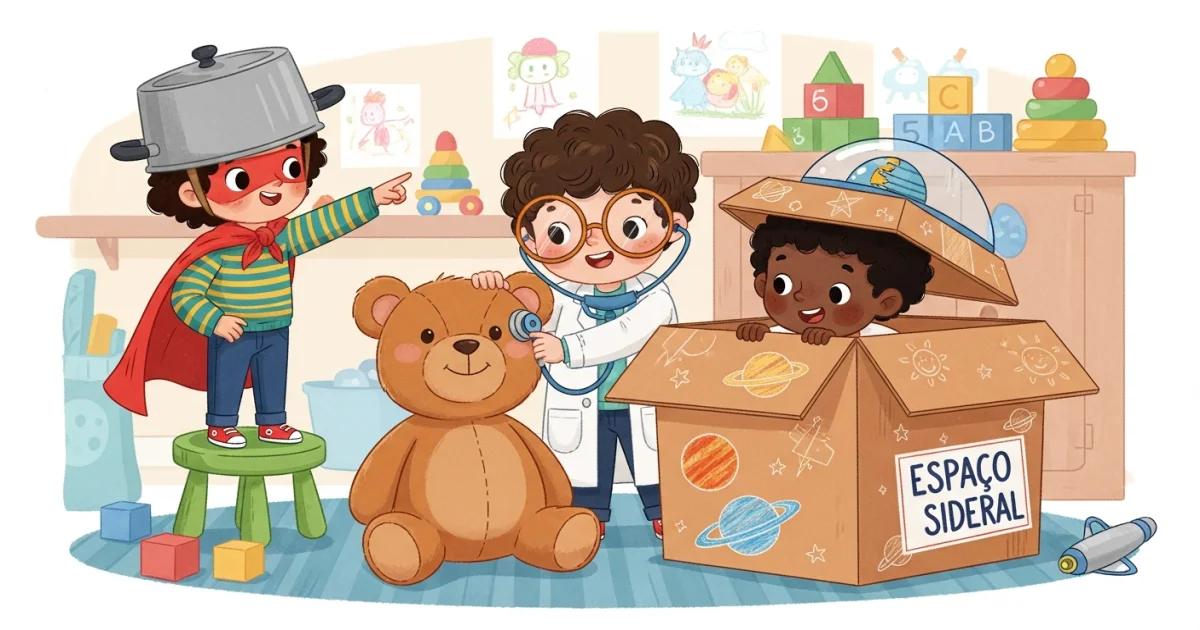 A Fábrica de Superpoderes: Como o 'Faz de Conta' Constrói as Funções Executivas do seu Filho