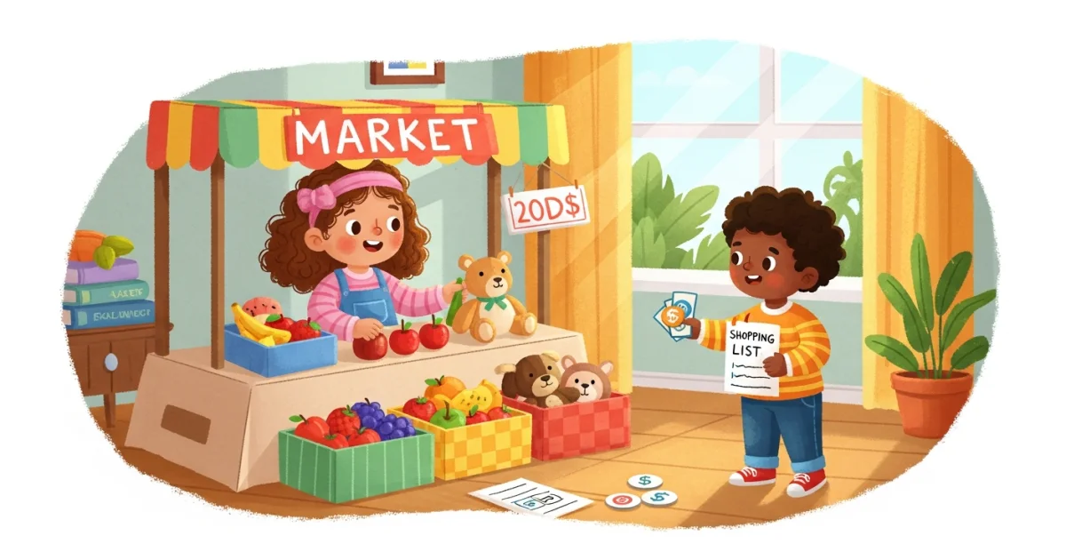 A Feirinha Mágica: Como Ensinar Educação Financeira Básica Brincando de Comprar e Vender